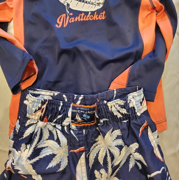 Janie and Jack Swimming Shorts and Rashguard Top - Picture 2 of 7